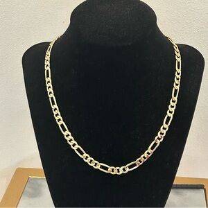 Gold Figaro chain, necklace 17”
